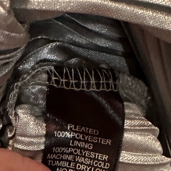 RACHEL ZOE silver pleated spaghetti strap mini dress size Medium - Picture 8 of 8